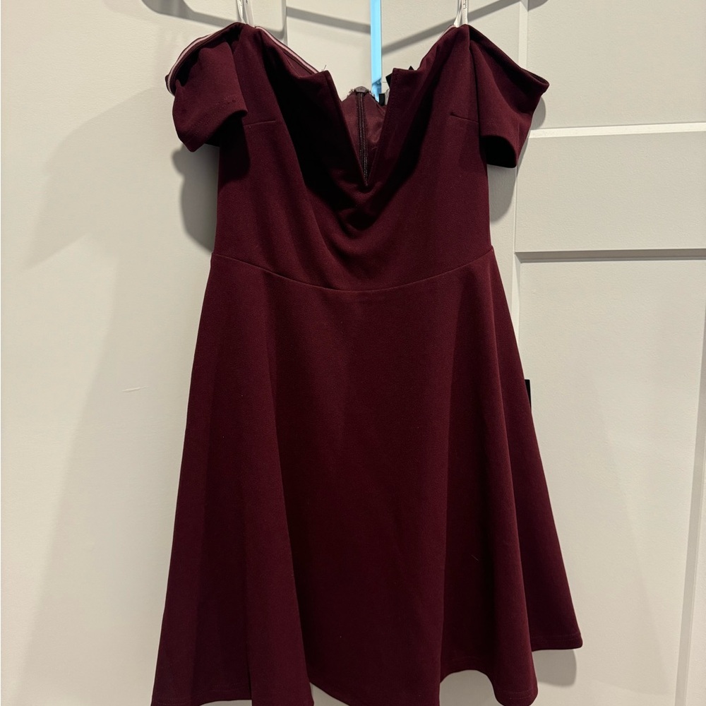Lulus Burgundy Skater Dress